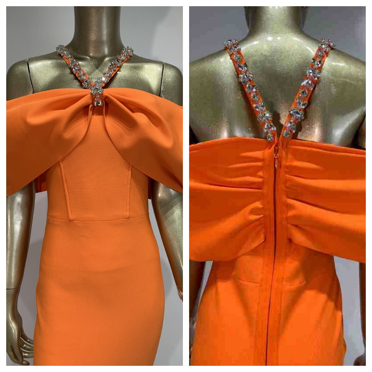Maxi Dress Halter - ชุดเดรสยาวแบบรัดรูปประดับเพชรพลอยสไตล์ยุโรปอเมริกันสำหรับผู้หญิง สายคล้องคอ เปิดไหล่ เซ็กซี่ เหมาะสำหรับงานวันเกิด งานเลี้ยง