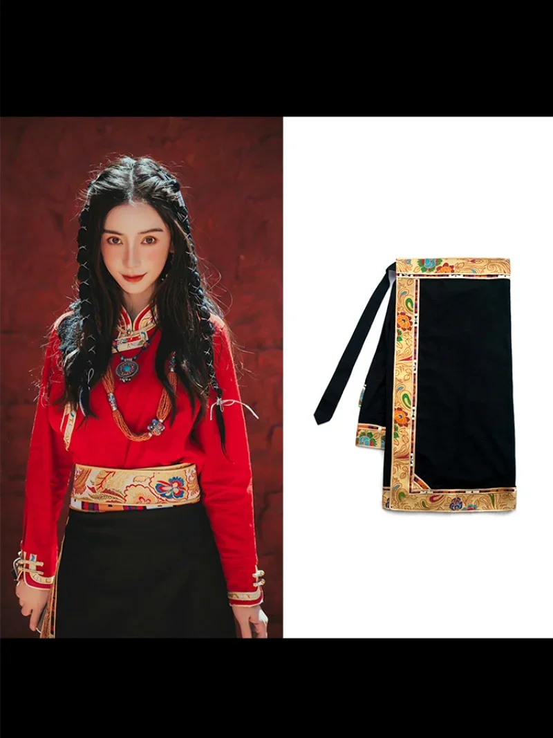 Linen Dress Wrap - แบบดั้งเดิมทิเบตชุดกระโปรง Vintage เสื้อผ้าจีนแบบดั้งเดิมสําหรับสตรี