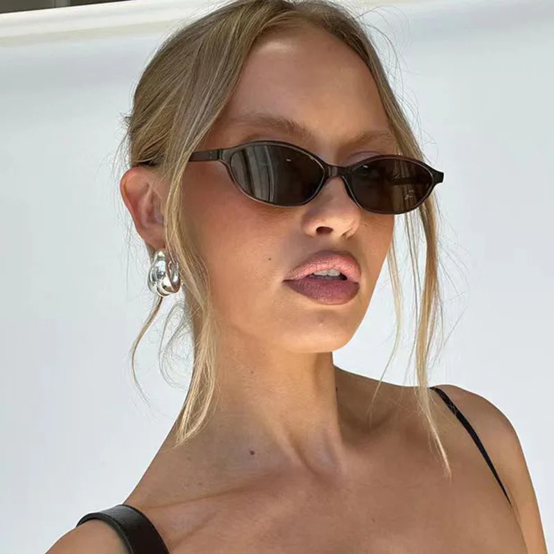 Sunglasses Cat Eye - แว่นกันแดดทรงรีสไตล์เรโทร แฟชั่นสำหรับผู้หญิง แว่นกันแดดกรอบเล็กทรงแคทอายส์ ป้องกันแสงแดด ป้องกันรังสียูวี 400