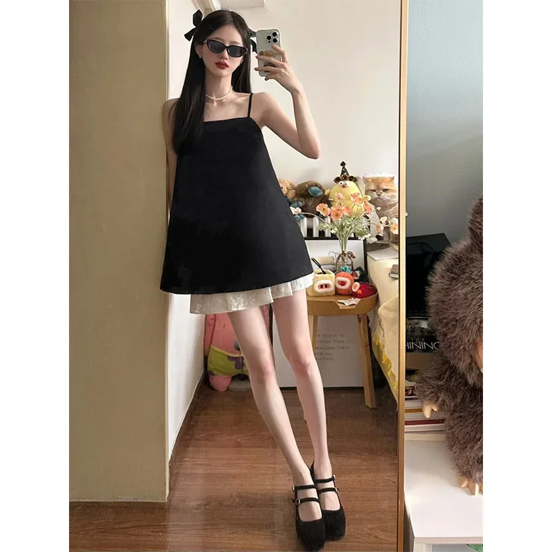 Crop Top Crochet - ความคมชัดสี Chic Girl 2 PC ชุดแฟชั่นฤดูร้อน