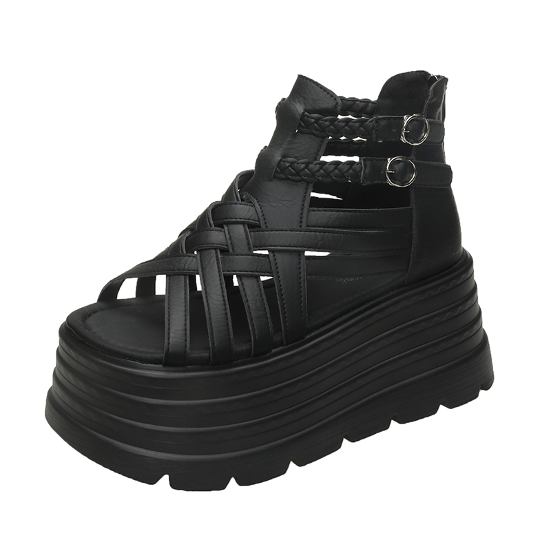 Wedge Espadrille Women - 8 ซม.นักออกแบบผู้หญิงฤดูร้อนหนังรองเท้าแตะเปิดนิ้วเท้าแพลตฟอร์ม WEDGE รองเท้าผ้าใบผู้หญิงใหม่รองเท้าสบายๆชายหาด Sandálias Das
