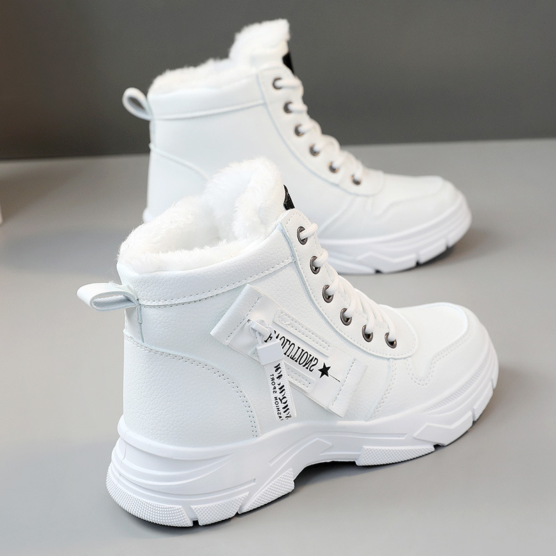 Wedge Espadrille Women - รองเท้าผ้าใบดีไซน์เนอร์สำหรับผู้หญิง รองเท้าลำลองหุ้มข้อสูง รุ่นปี 2024 รองเท้าบุขนสัตว์สำหรับฤดูหนาว รองเท้ากีฬาแบบผูกเชือกหนา