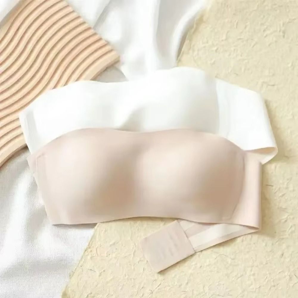 Bralette Triangle Set - สีทึบ Strapless ห่อ Bra ที่มองไม่เห็น Non-SLIP