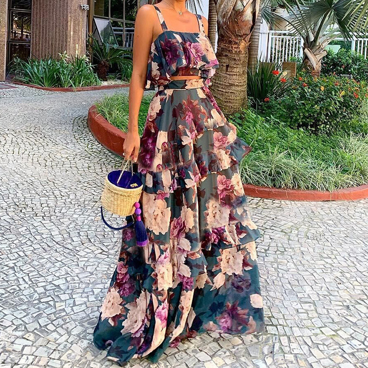 ชุดเซ็ตสองชิ้นสำหรับผู้หญิง ลา - Romper Floral Print บทวิจารณ์และราคา