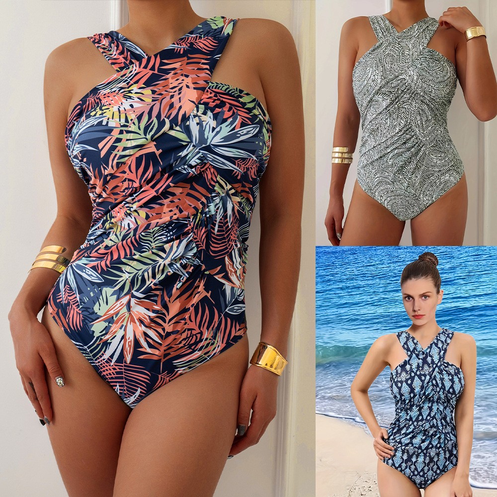 ชุดว่ายน้ำผู้หญิงไซส์ใหญ่ ชุดว - Swimsuit Bikini Ruched บทวิจารณ์และราคา