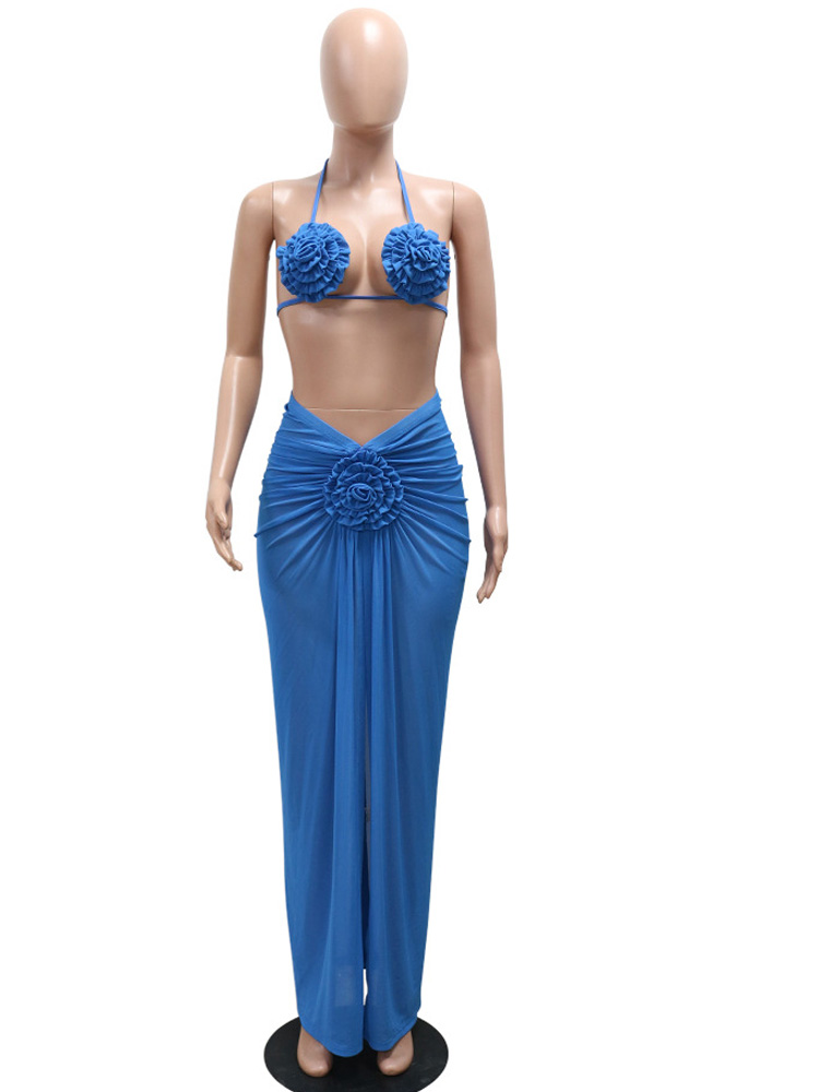 Beyprern ผู้หญิง ROYAL BLUE 3D - Swimsuit Bikini Ruched บทวิจารณ์และราคา
