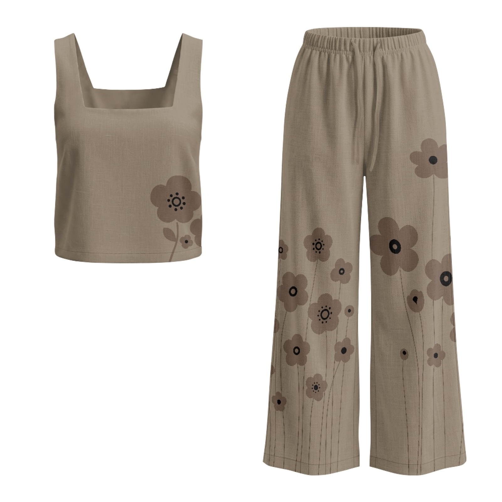 INSTANTARTS ชุดเสื้อกั๊กผ้าลิน - Linen Pant Wide บทวิจารณ์และราคา