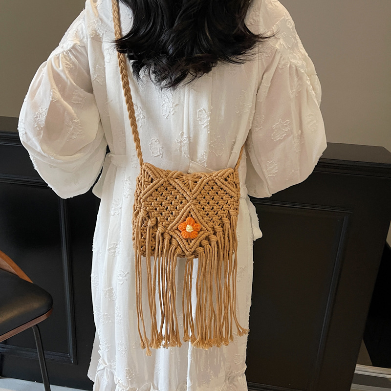 ฤดูร้อนกระเป๋าผู้หญิง Handmade - Crochet Bag Raffia บทวิจารณ์และราคา