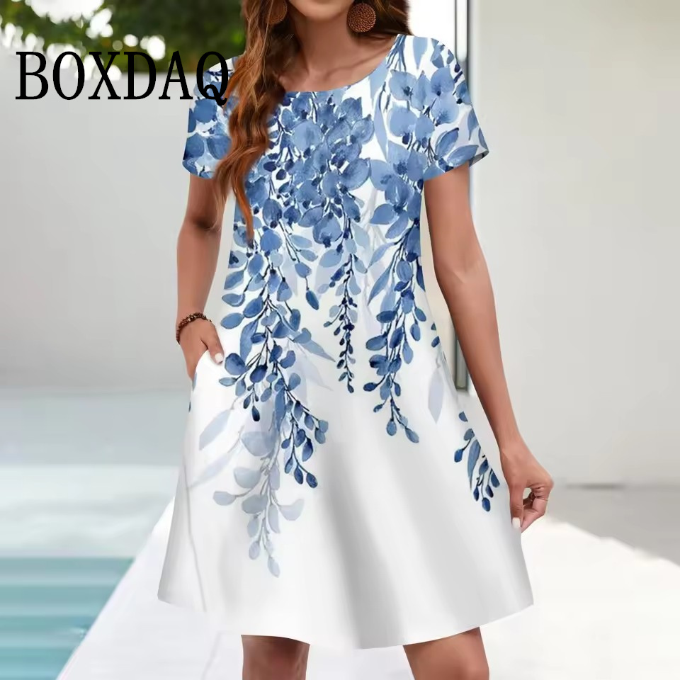 สตรี Casual Sundress กระเป๋าหล - Romper Floral Print บทวิจารณ์และราคา