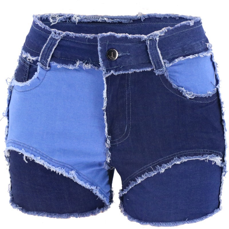 กางเกงยีนส์ขาสั้นทรงสลิมเอวกลา - Shorts Denim Frayed บทวิจารณ์และราคา