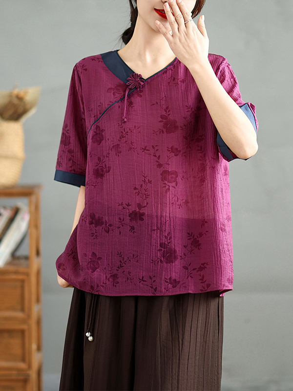 ชุดเซ็ตสองชิ้น เสื้อคอวีแขนสั้ - Linen Pant Wide บทวิจารณ์และราคา
