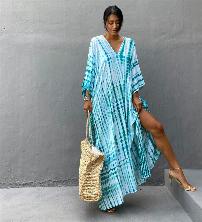 พลัสขนาดผู้หญิง Beachwear Long - Cover Up Kaftan บทวิจารณ์และราคา