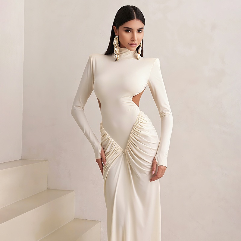 เดรสยาวเปิดหลัง คอเต่า สำหรับง - Maxi Dress Halter บทวิจารณ์และราคา