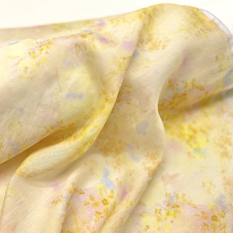 ผ้าไหมรามีพิมพ์ลายดอกไม้ไล่เฉด - Kimono Sheer Floral บทวิจารณ์และราคา
