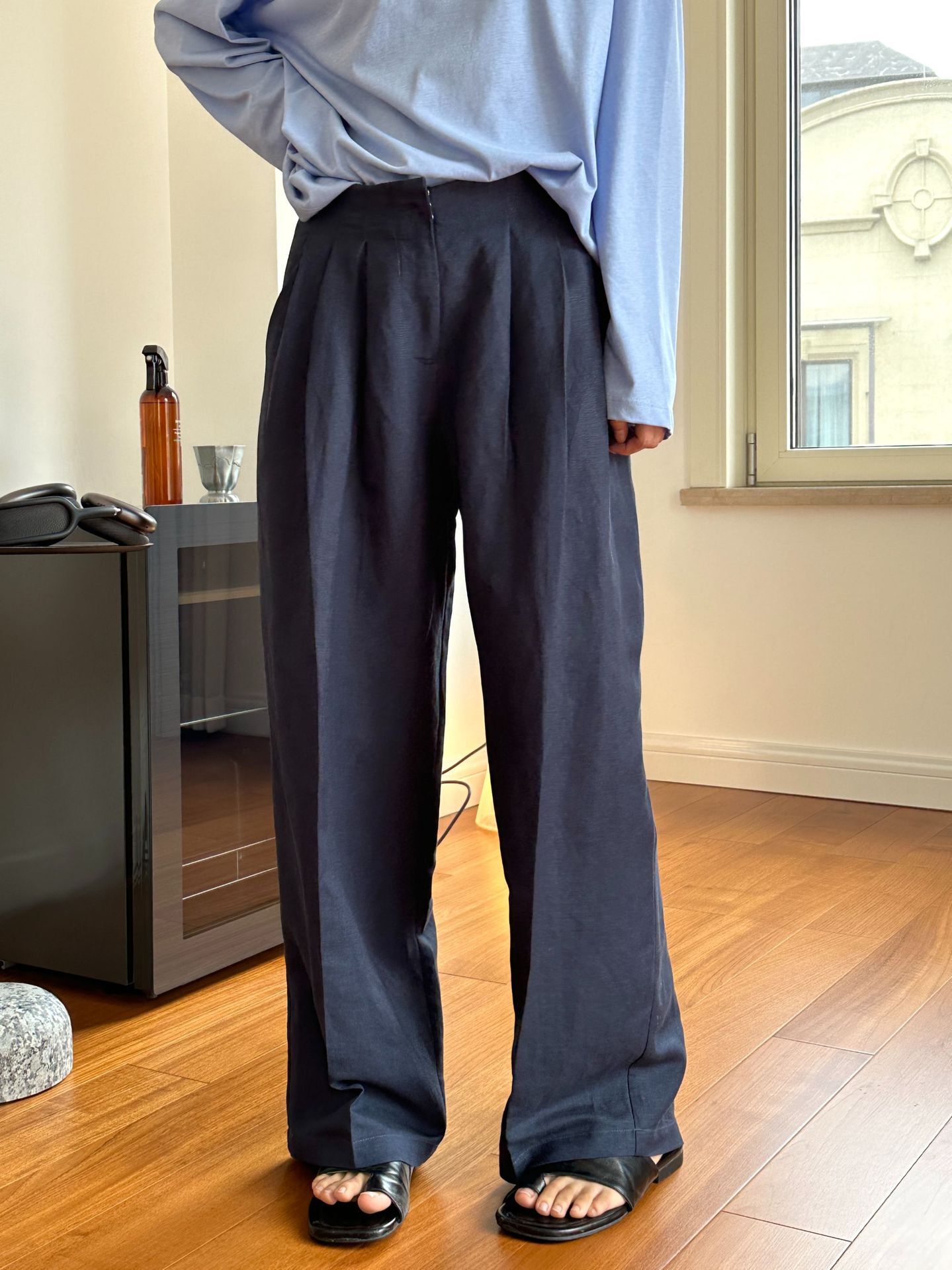 กางเกงขายาวผ้าลินินทรงหลวมแบบจ - Linen Pant Wide บทวิจารณ์และราคา