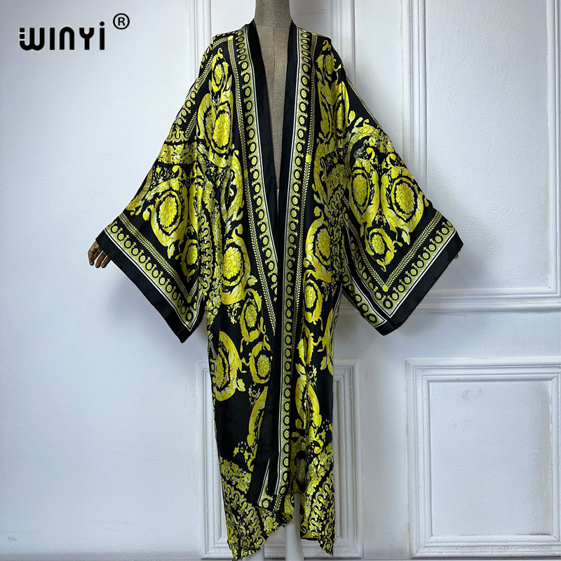 Winyi ชุดกิโมโนพิมพ์ลายสไตล์โบ - Cover Up Kaftan บทวิจารณ์และราคา