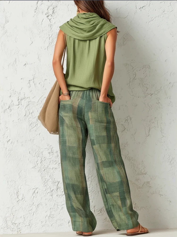 ชุดเซ็ต 2 ชิ้น กางเกงขายาวผู้ห - Linen Pant Wide บทวิจารณ์และราคา