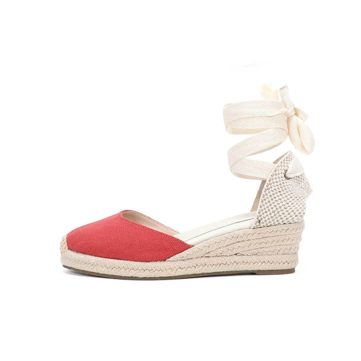 รองเท้าส้นเตารีดแบบผูกเชือกสำห - Wedge Espadrille Women บทวิจารณ์และราคา