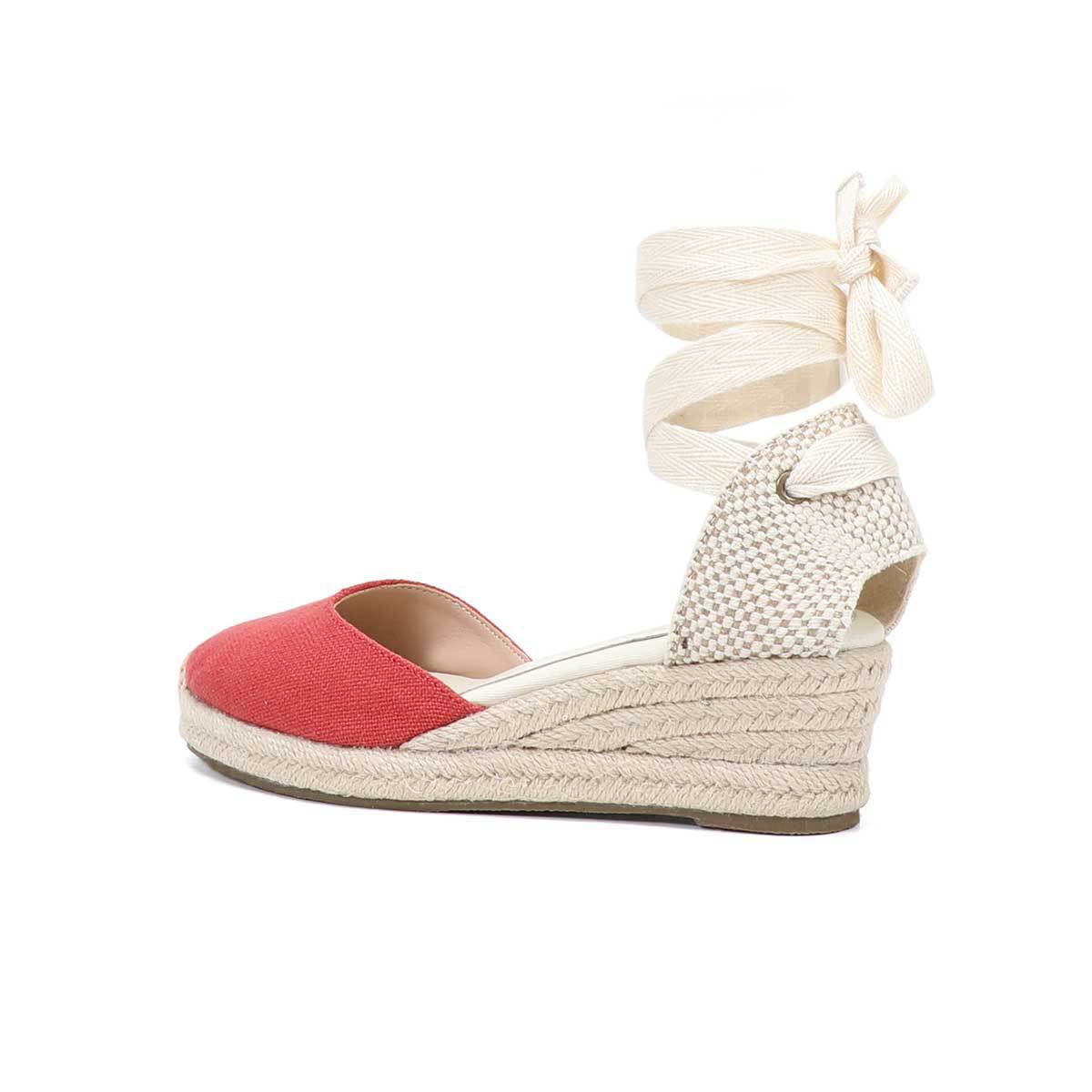 รองเท้าส้นเตารีดแบบผูกเชือกสำห - Wedge Espadrille Women บทวิจารณ์และราคา