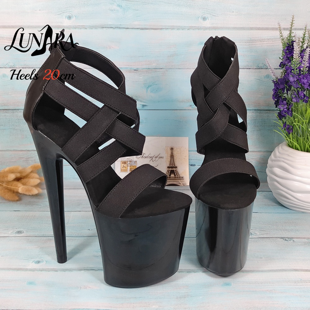 รองเท้าส้นสูงแบบรัดข้อเท้าสีดำ - Sandal Strappy Heeled บทวิจารณ์และราคา