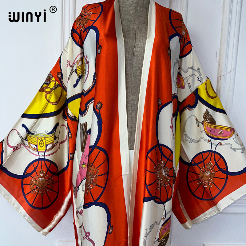 WINYI boho พิมพ์กิโมโนฤดูร้อนเ - Cover Up Kaftan บทวิจารณ์และราคา