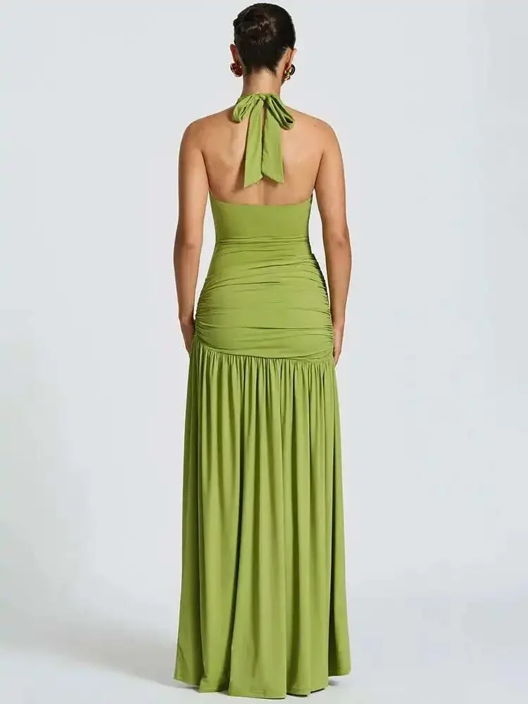 ชุดเดรสยาวเซ็กซี่แบบเปิดหลัง ด - Maxi Dress Halter บทวิจารณ์และราคา