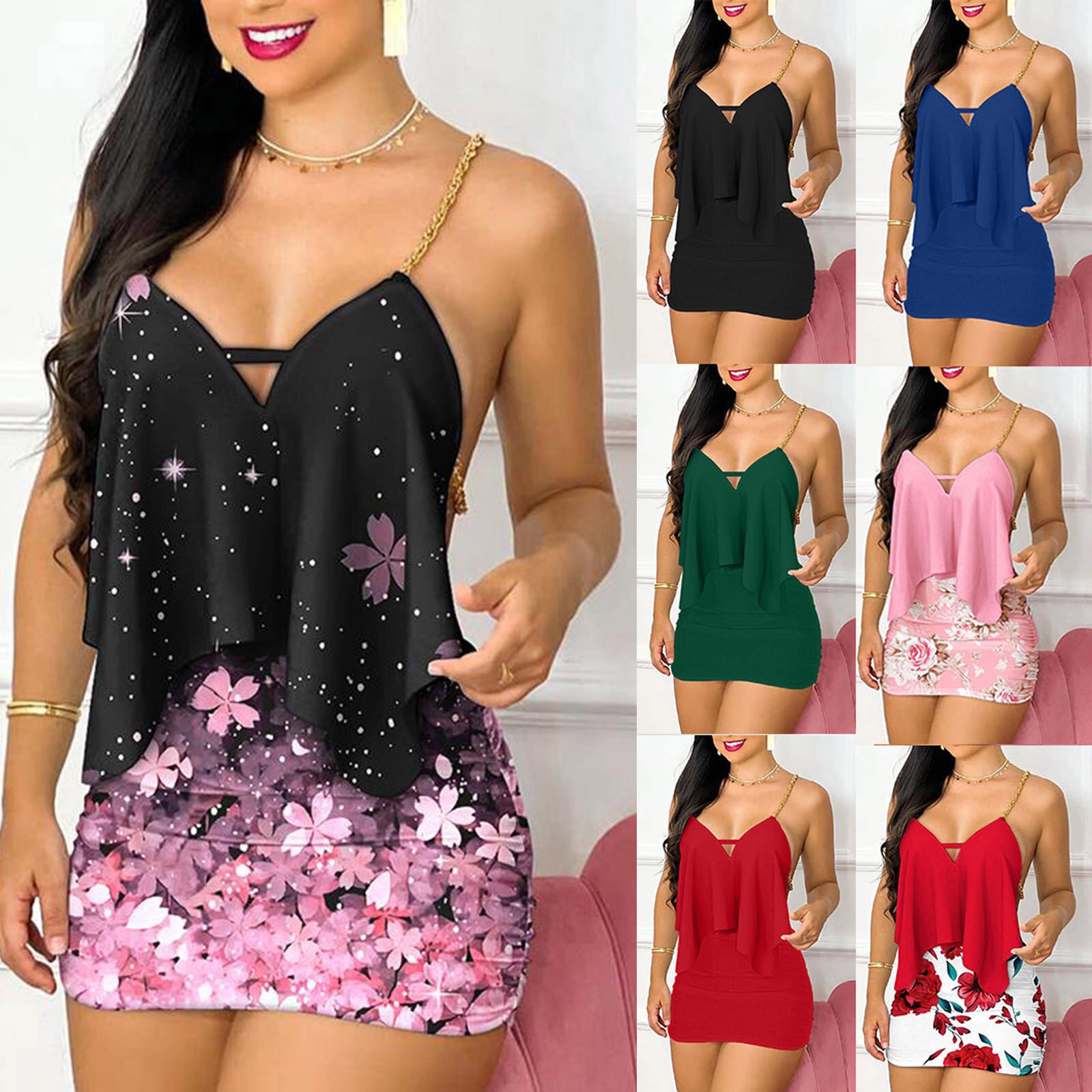 ชุดสตรีแฟชั่นฤดูร้อนดอกไม้พิมพ - Romper Floral Print บทวิจารณ์และราคา