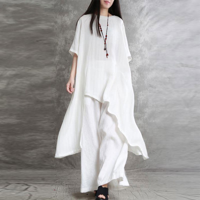 ชุด2ชิ้นสำหรับผู้หญิงชุดออกกำล - Linen Pant Wide บทวิจารณ์และราคา