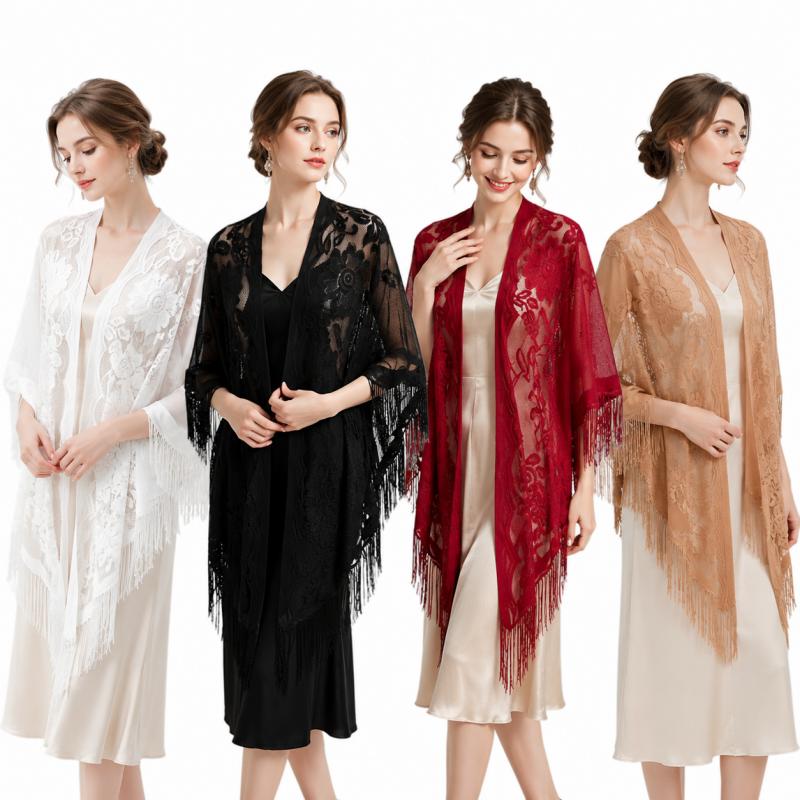 ผ้าคลุมไหล่ลูกไม้ลายดอกไม้สำหร - Kimono Sheer Floral บทวิจารณ์และราคา