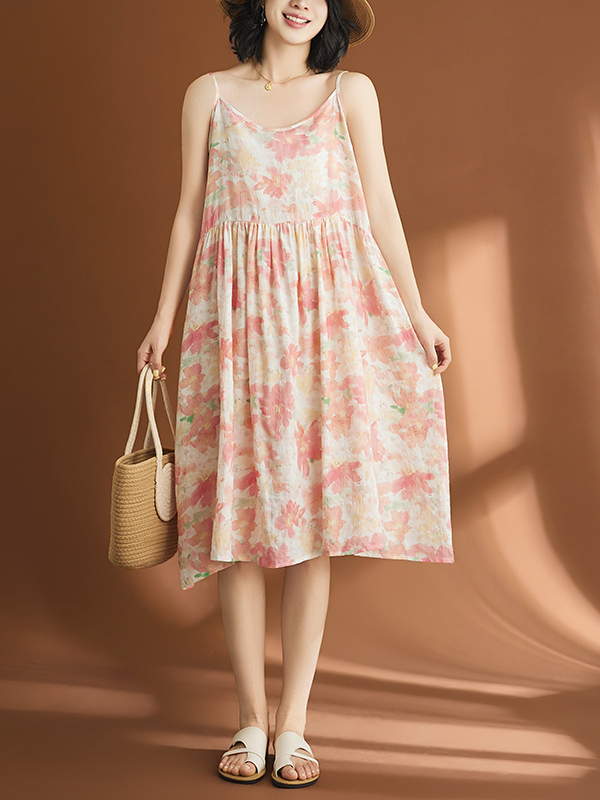 ชุดเดรสผ้าฝ้ายลินินลำลองสำหรับ - Linen Dress Wrap บทวิจารณ์และราคา