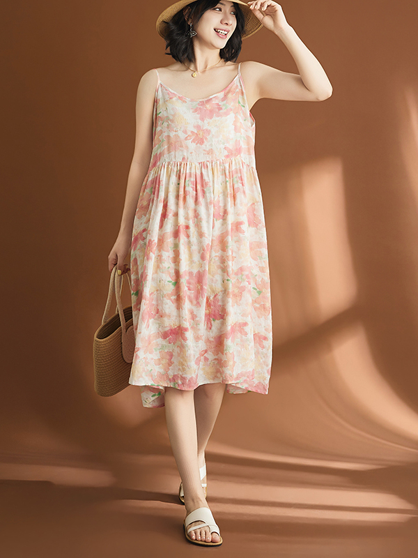 ชุดเดรสผ้าฝ้ายลินินลำลองสำหรับ - Linen Dress Wrap บทวิจารณ์และราคา