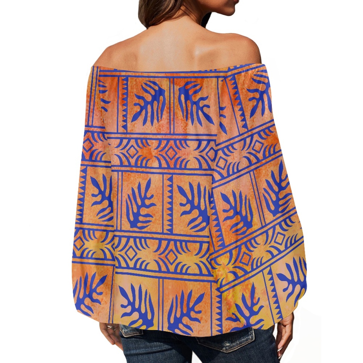 เสื้อผ้าชนเผ่าโพลินีเซียน ลายพ - Blouse Off Shoulder บทวิจารณ์และราคา