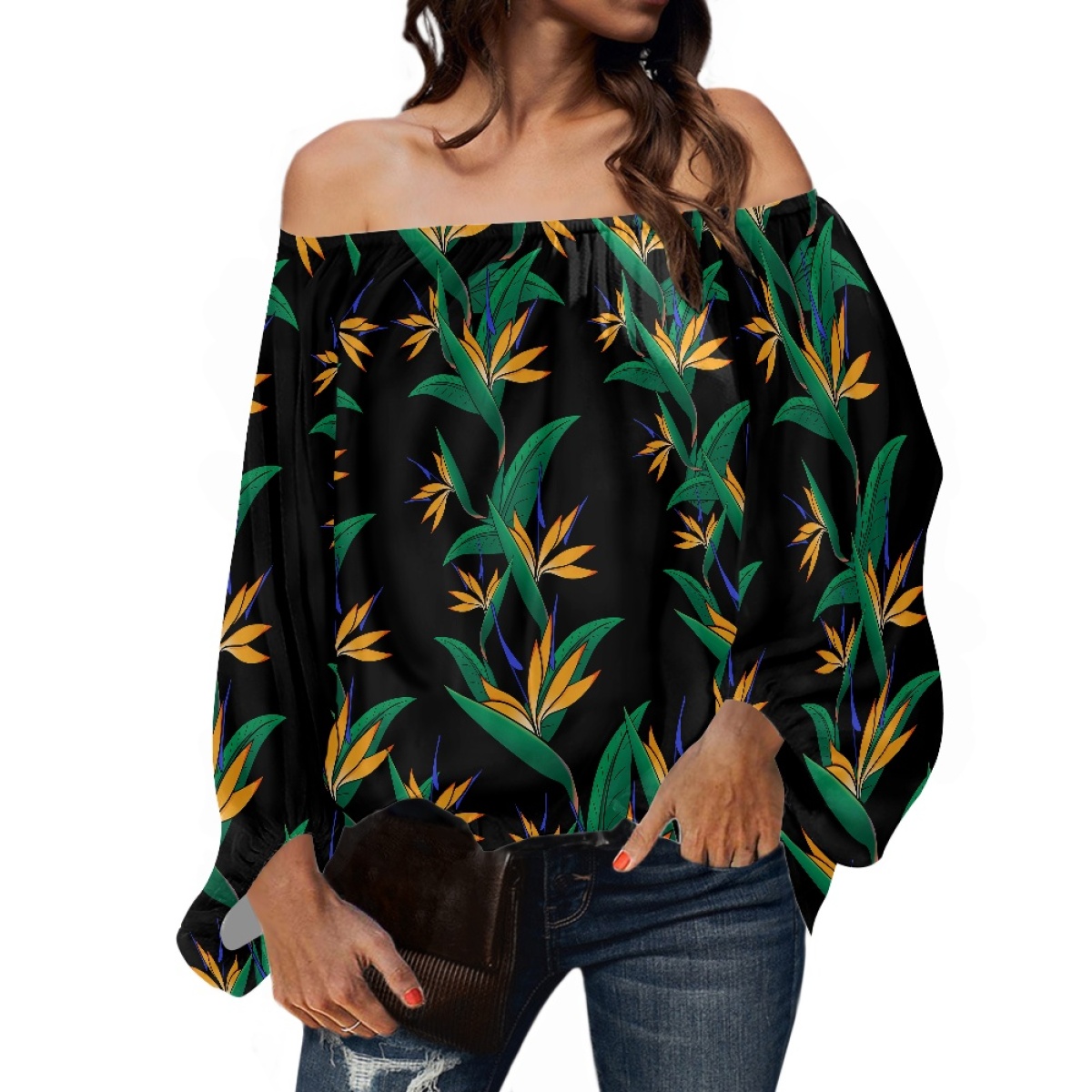 เสื้อผ้าชนเผ่าโพลินีเซียน ลายพ - Blouse Off Shoulder บทวิจารณ์และราคา