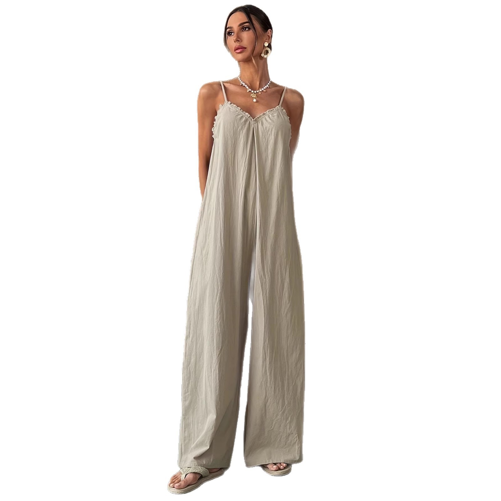 จั๊มสูทผู้หญิงสำหรับฤดูร้อน แข - Jumpsuit Linen Relaxed บทวิจารณ์และราคา