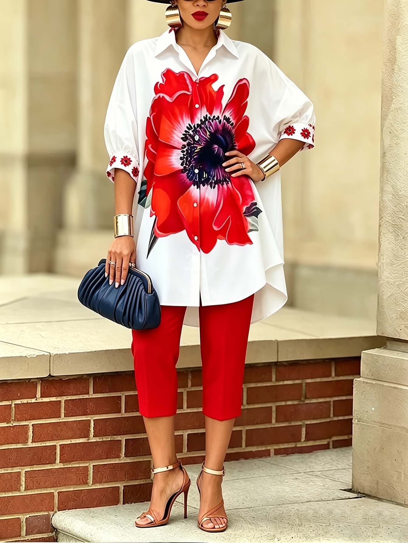 ชุดเซ็ต 2 ชิ้นลายดอกไม้สไตล์วิ - Romper Floral Print บทวิจารณ์และราคา