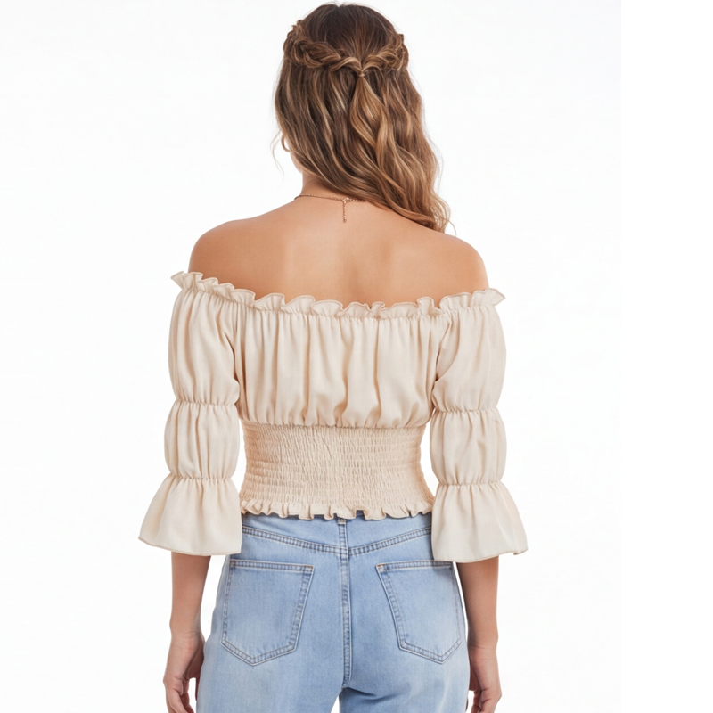 เสื้อเรอเนซองส์สำหรับผู้หญิง แ - Blouse Off Shoulder บทวิจารณ์และราคา