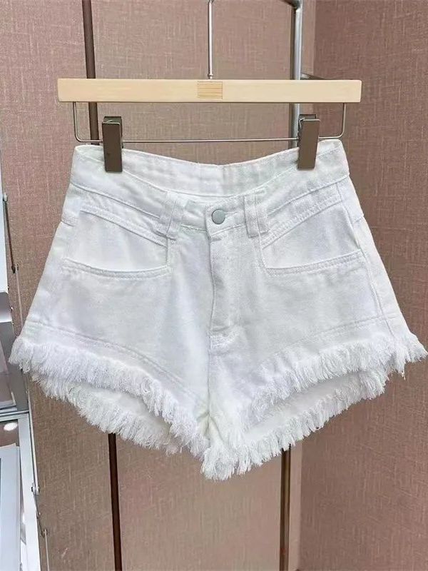 กางเกงขาสั้นผ้าเดนิมสไตล์เกาหล - Shorts Denim Frayed บทวิจารณ์และราคา