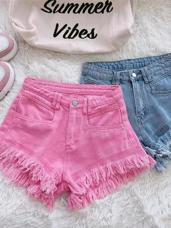 กางเกงขาสั้นผ้าเดนิมสไตล์เกาหล - Shorts Denim Frayed บทวิจารณ์และราคา