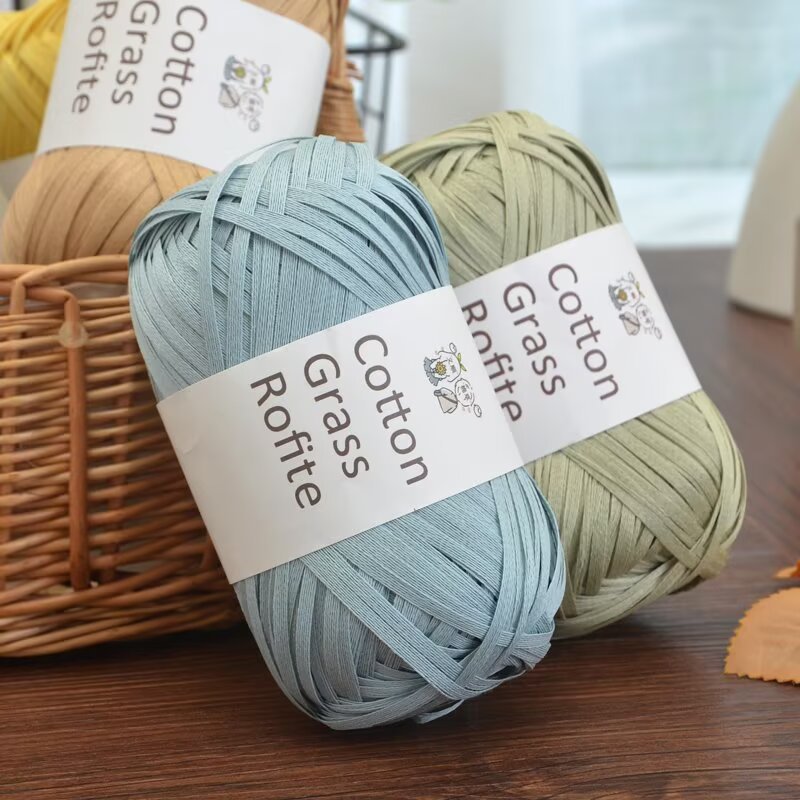 ไหมพรมราฟเฟียหลากสีแบบใหม่ สำห - Crochet Bag Raffia บทวิจารณ์และราคา