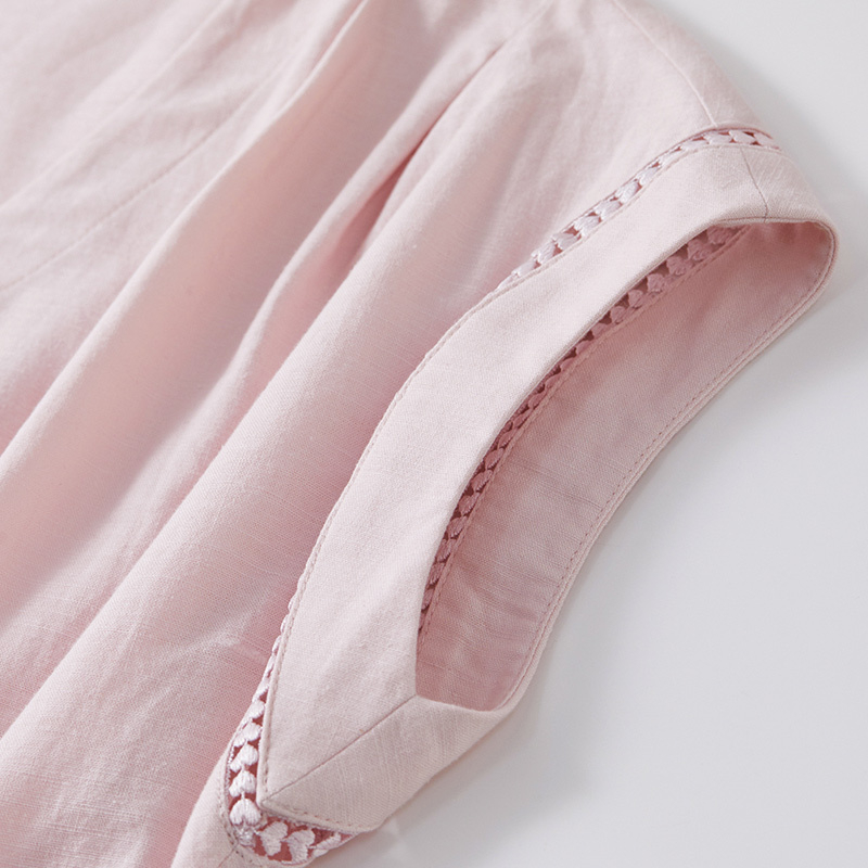 SENTUBILA ชุดเดรสสีชมพูผู้หญิง - Linen Dress Wrap บทวิจารณ์และราคา