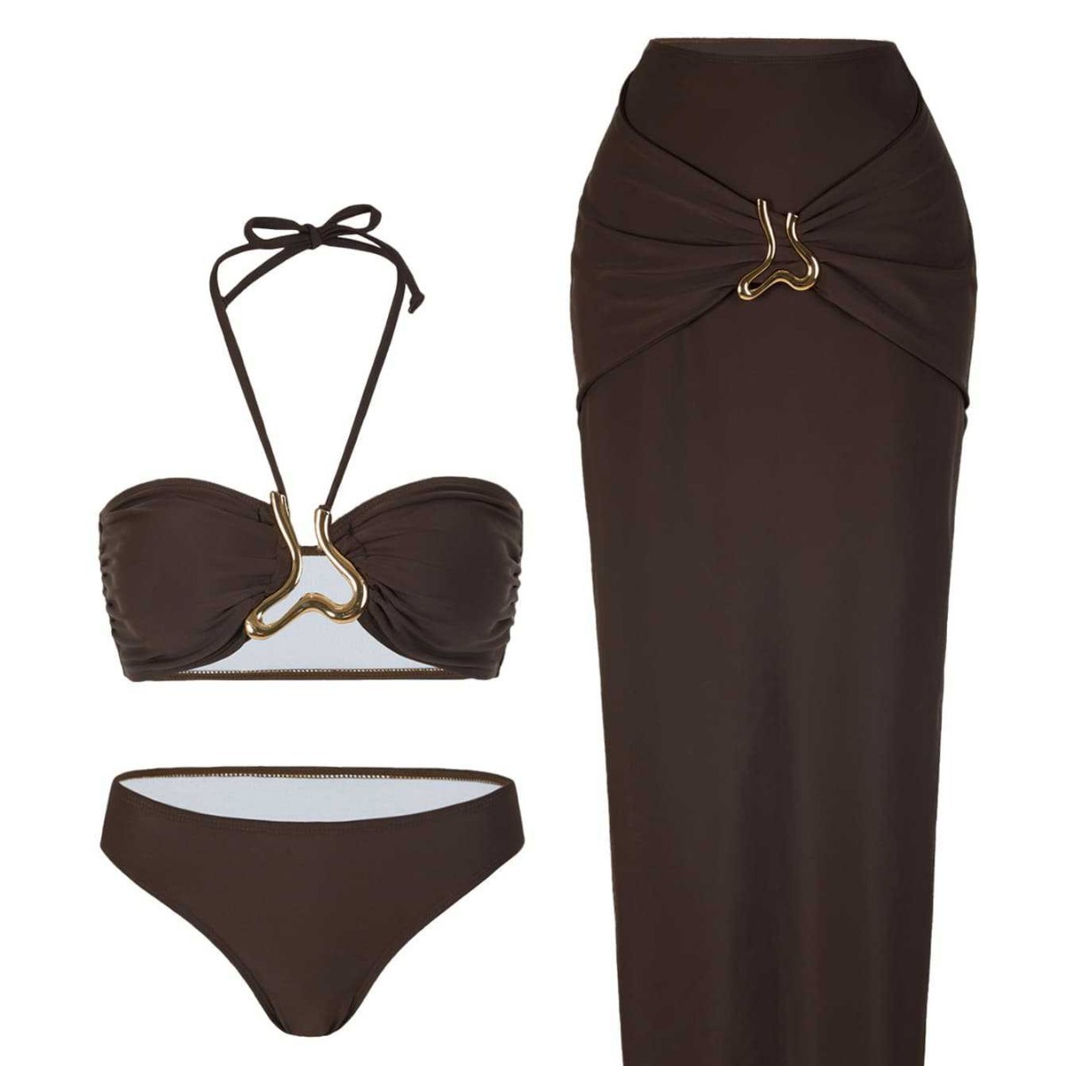 ชุดว่ายน้ำทูพีซแบบแทงกินี่สำหร - Swimsuit Bikini Ruched บทวิจารณ์และราคา