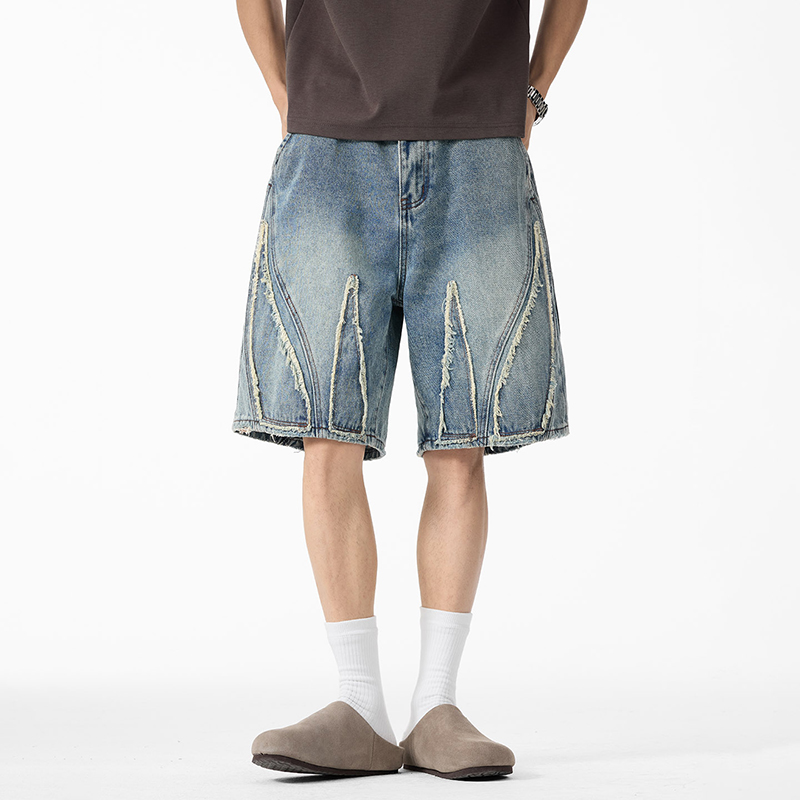 กางเกงยีนส์ขาสั้นทรงหลวมสำหรับ - Shorts Denim Frayed บทวิจารณ์และราคา