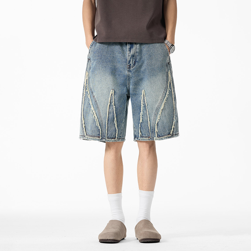 กางเกงยีนส์ขาสั้นทรงหลวมสำหรับ - Shorts Denim Frayed บทวิจารณ์และราคา