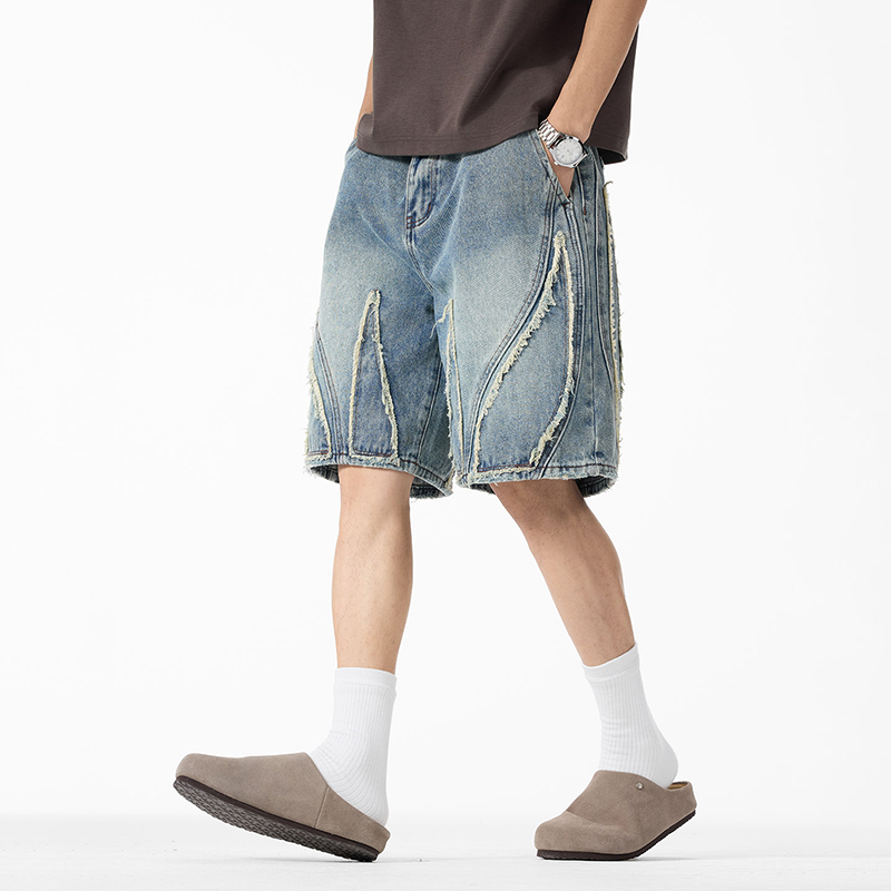 กางเกงยีนส์ขาสั้นทรงหลวมสำหรับ - Shorts Denim Frayed บทวิจารณ์และราคา