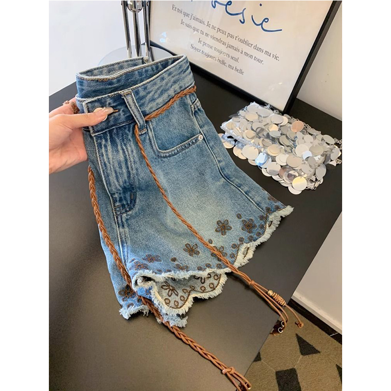กางเกงยีนส์ขาสั้นสไตล์วินเทจ ร - Shorts Denim Frayed บทวิจารณ์และราคา