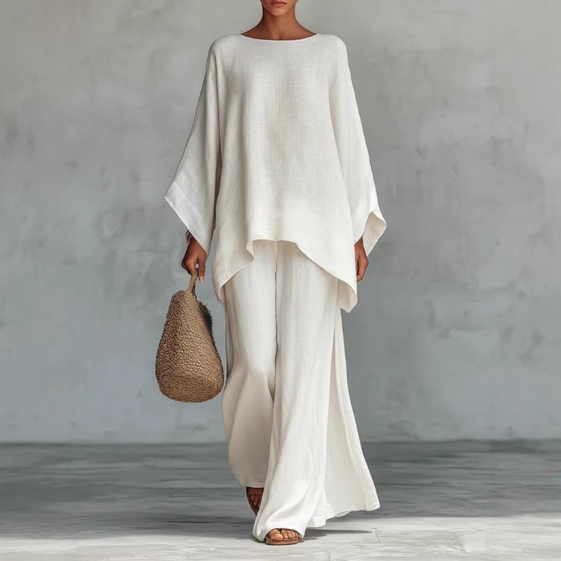 ชุดเซ็ต 2 ชิ้น เสื้อผ้าลินินแฟ - Linen Pant Wide บทวิจารณ์และราคา
