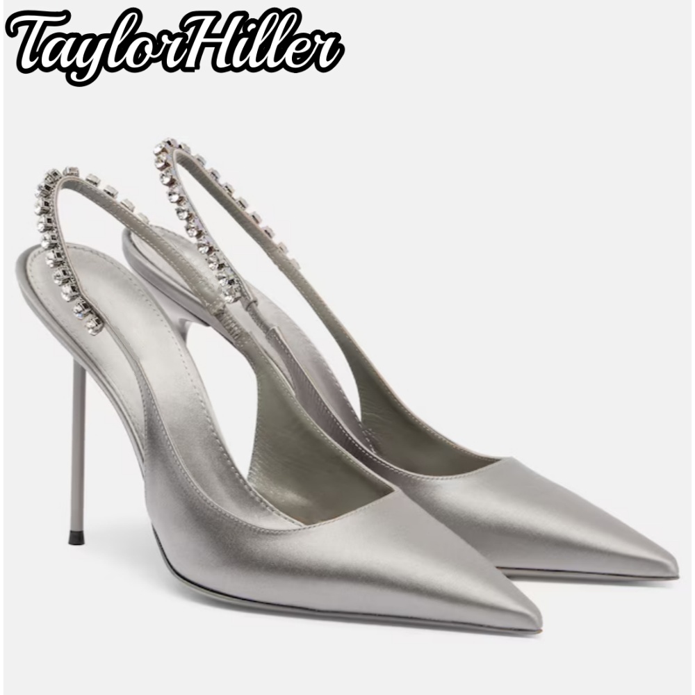 รองเท้าส้นสูงประดับเพชรแบบสายร - Sandal Strappy Heeled บทวิจารณ์และราคา